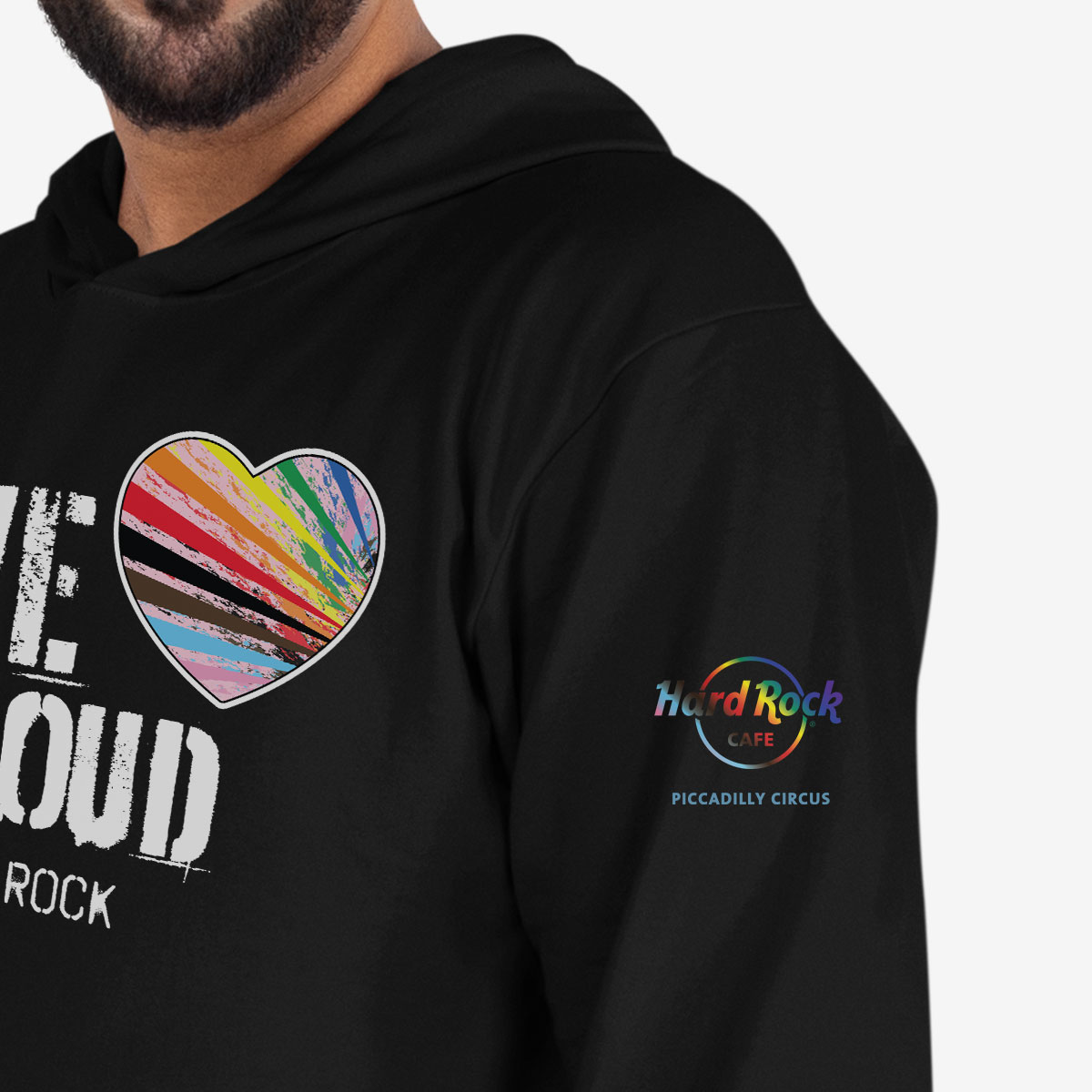 Adult Fit Pride 2025 Fleece Hoodie in Black image number 1